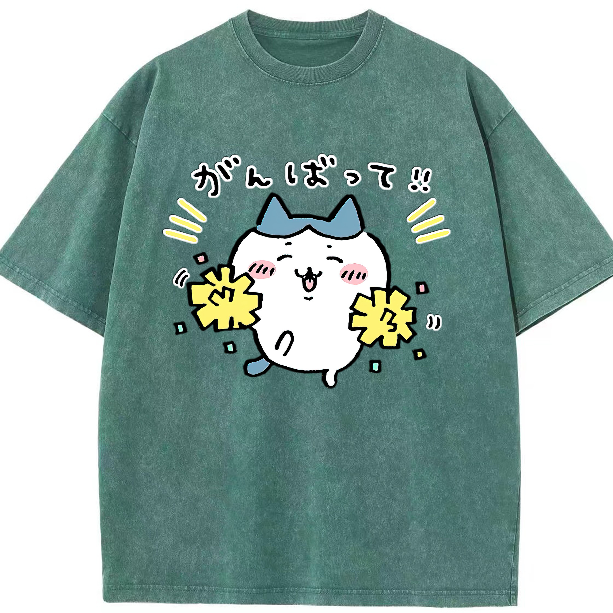 （画像用） ちいかわ ハチワレ Chii-kawa hachiware 綿100% ヴィンテージ風 半袖Tシャツ（フロントプリント）